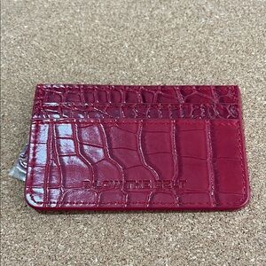 B-Low the Belt Crimson Croc-Embossed Card Holder